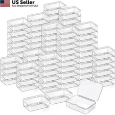 SATINIOR 100 Pcs Clear Plastic Beads Storage 3.27 x 2.13 x 1.02 Inch, clear