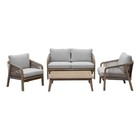 Pangea Home Lola 4-Piece Modern Acacia Wood Dining Set in Beige Finish