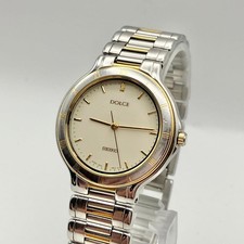 Seiko Dolce Quartz Watch, Silver Two-Tone Mens Dress Authentic Item Sale