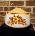 Vintage Dogwood Flower Milk Glass Ceiling Light Lamp Shade White/Gold