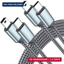 USB C to Mini USB Cable 3FT, Aluminum Shell, Braided Durable Mini-B 5-Pin to
