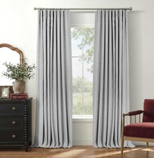 100 Blackout Curtains for Bedroom, Black Out Curtains 84 Inch Long, Clip Rin...