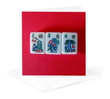 3dRose, Mah Jongg Flowers, Greeting Card