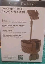 Limitless CupCargo Pro Cup & Phone Holder with Side Caddy TAUPE, BEIGE 