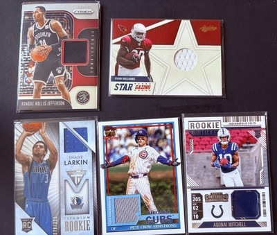 Sports Relic/Jersey Card Lot RC Patch Cards Colts Cubs Mavericks Prizm Panini  