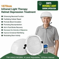 1070nm NIR Red Light Therapy Cap 280 LEDs Brain Helmet Parkinson Mental Illness