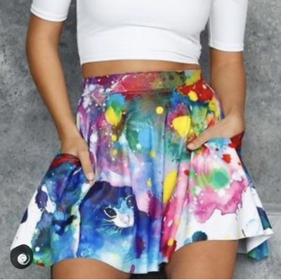 Black Milk Cat Skater Skirt XXS