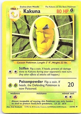 Kakuna Uncommon Base Set 033/102 LP