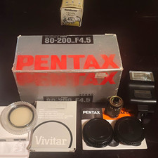 Pentax Pentax-M SMC Pentax-M Zoom 80-200mm UV Lens , Lens Caps And Flash