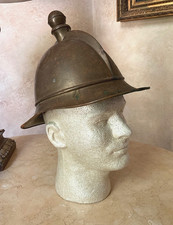 WWI BAVARIAN FIREMAN BRASS HELMET COMBAT GEAR BALL FINIAL HOMEFRONT DEFENCE