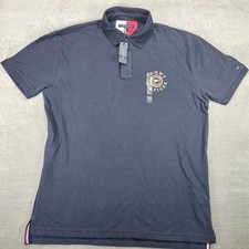 Tommy Hilfiger Polo Shirt Large Crest Logo Short Sleeve Top Mens XL New