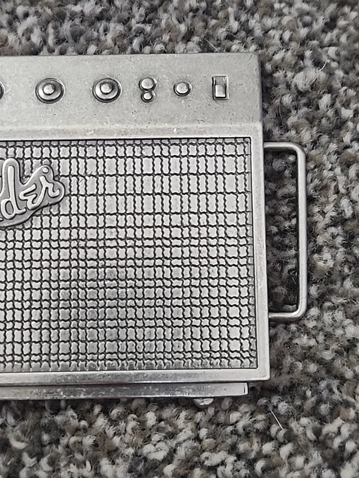 Amplificador de guitarra Fender tono plateado hebilla de cinturón para hombre ~ amplificador Foto 3 de 4