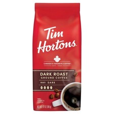 Tim Hortons Dark Roast Ground Coffee, 100percent Arabica, 12 oz Bag.