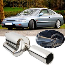 Twin Loop Exhaust Muffler 2.5''inlet 4''outlet Tip Polished For Honda Accord CD5