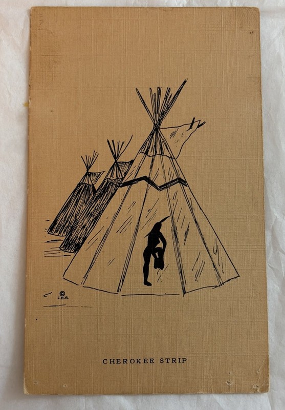Whimsical Postcard “Cherokee Strip” Native American Unused