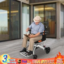 Portable Folding Wheelchair Lightweight Wheelchair With Adjustable Safety Strap