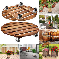 Plant Stand With Wheels Plant Caddy Rolling Plant Stand Wooden Stand 2Pack Deck