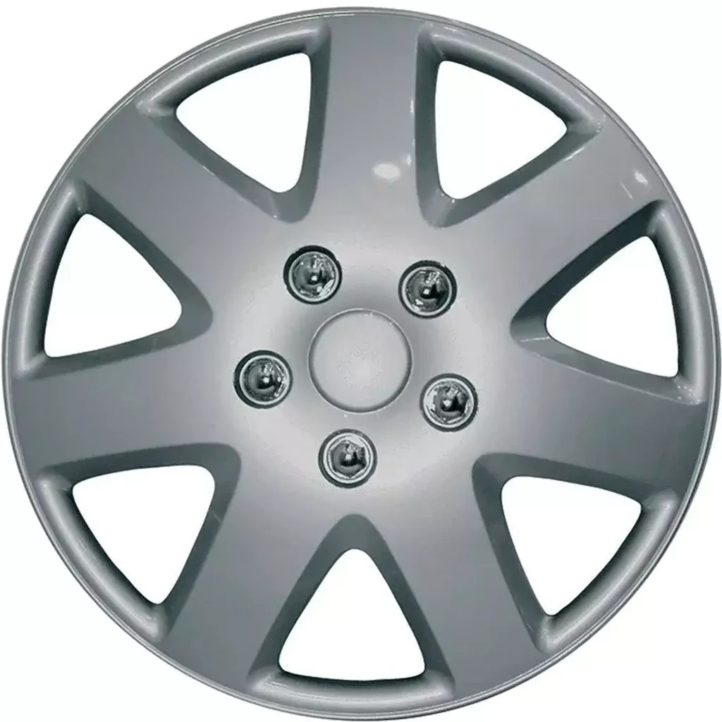 Wheel Trims 14"" 14 Inch Hub Caps Silver Plastic Covers x4 Tempest Streetwize