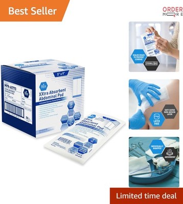 Sterile Absorbent Abdominal Pads 5x9 Inch Wound Care Post-Op Healing