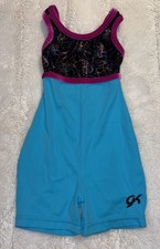 GK Elite Girls Turquoise Sleeveless Biketard Gymnastics Dance Leotard Child Smal