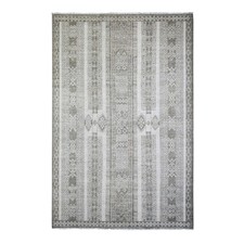 6'x9' Taupe Brown Wool Hand Knotted Fine Peshawar Oriental Rug R74278