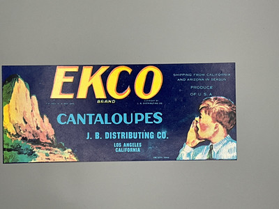 Vintage Obstkisten Etikett der Marke EKCO