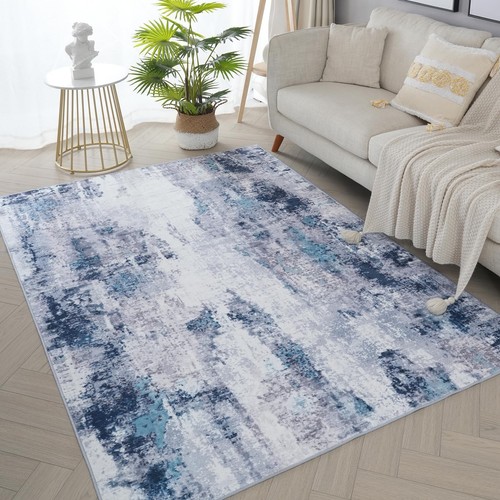Modern Abstract Area Rug 5x7 Rugs for Living Room Bedroom Machine Washable Bl...