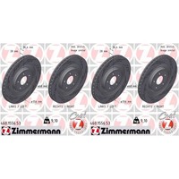 2X Zimmermann Black Z Bremsscheiben 356Mm Geschlitzt InnenbelÜFtet Hinten Passen