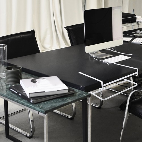 Book Storage Rack under Table Office Shelf White Desk Dorm - Afbeelding 2 van 12