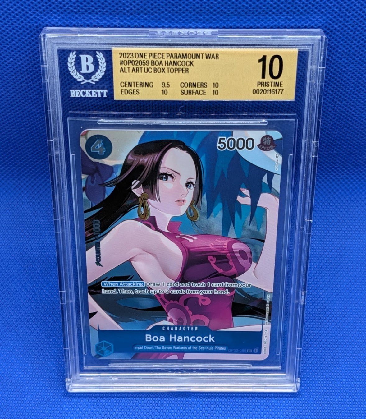 BGS 10 PRISTINE Boa Hancock (Box Topper) OP02-059 Paramount War Foil