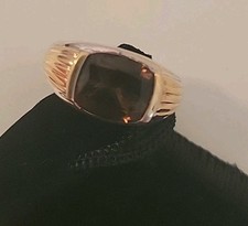 Lorenzo Women's Sterling Silver 18K Smoky Topaz Statement Ring Size 7