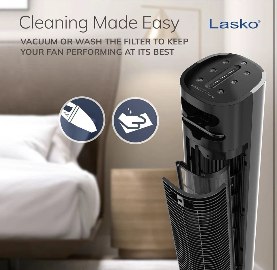 Lasko Tower Fan with Remote Control, Oscillation, Black - Image 3 of 4
