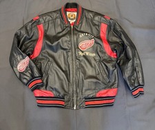 Vintage Detroit Red Wings NHL Leather Varsity Jacket by G-III Carl Banks Authent