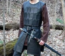 Medieval Leather Brigandine Body Armor, SCA LARP Combat Costume, SCA LARP