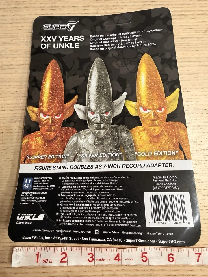 Figura de acción Pointman Super7 ReAction Unkle 77 Silver Edition 2017 nueva en caja Futura Foto 3 de 3