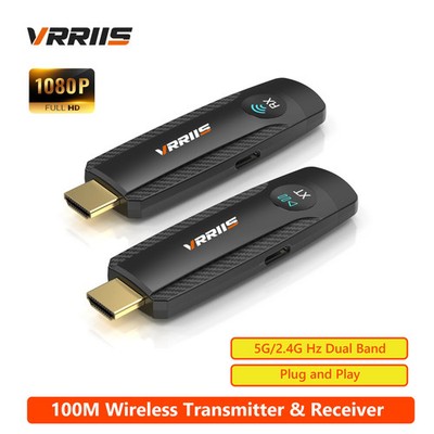 100M Wireless HDMI Video Transmitter Receiver Extender Kit 1080P For Projector