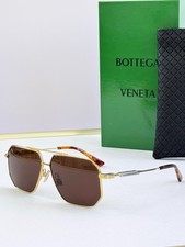 Bottega Veneta Square Metal Sunglasses - Model: BTV3809 - Size: 60-11-140