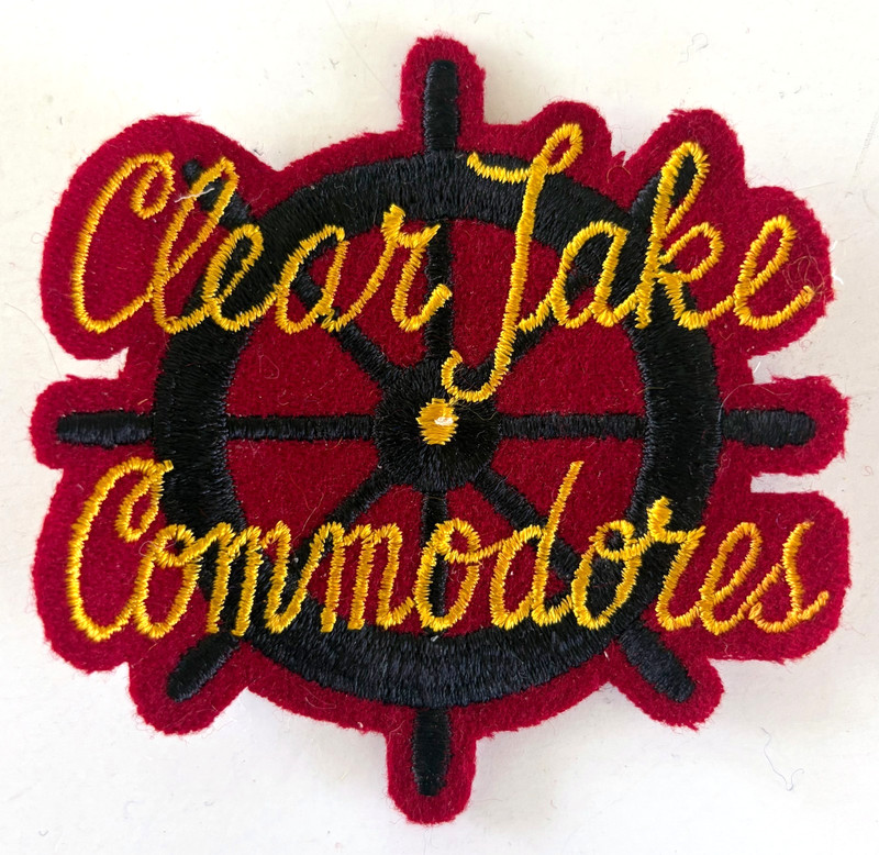 Vintage NOS Unused CLEAR LAKE Iowa(?) COMMODORES Nautical EMBROIDERED Felt PATCH