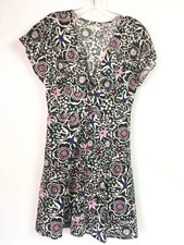 Marine Layer Womens Small Camila Mini Dress Black Floral Block Print