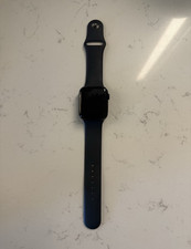 Apple Watch SE 44mm Black Aluminum Case Black Silicone Sport Band GPS WR-50.