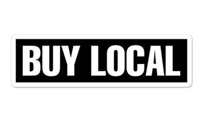 BUY LOCAL Environmental Support car window bumper sticker decal 8'' x 2''