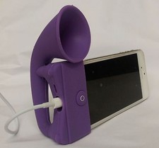 FIOLETOWY Przenośny silikonowy wzmacniacz klaksonowy Głośnik Biurko Stand Apple iPhone 5 5S