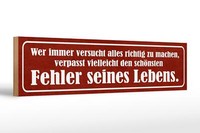 Holzschild Spruch 46X10 Cm SchöNster Fehler Seines Lebens Deko Schild