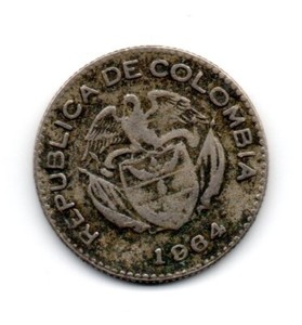 Colombia 1964, Indio Chief Calarcá facing right, 10 Cents. accept offers
