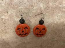 Halloween Orange Pumpkins earrings and Bracelet