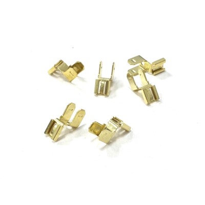 Messing 6,3 mm rechtwinklig Doppel Huckepack Spaten Klemmen Stecker/Buchse 30-297