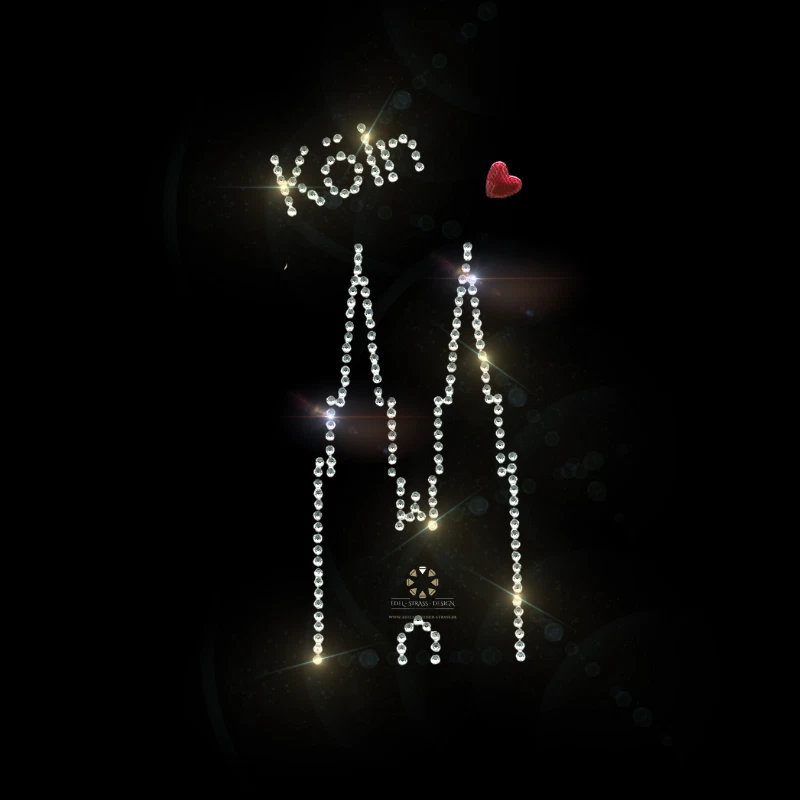 Hotfix Strass Bügelbild Motiv Köln Dom Karneval Applikation 230205 - Bild 2 von 2
