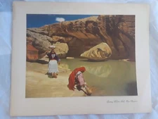 Standard Oil Co California Print Scenic Vintage Art Acoma Water Hole NM Women
