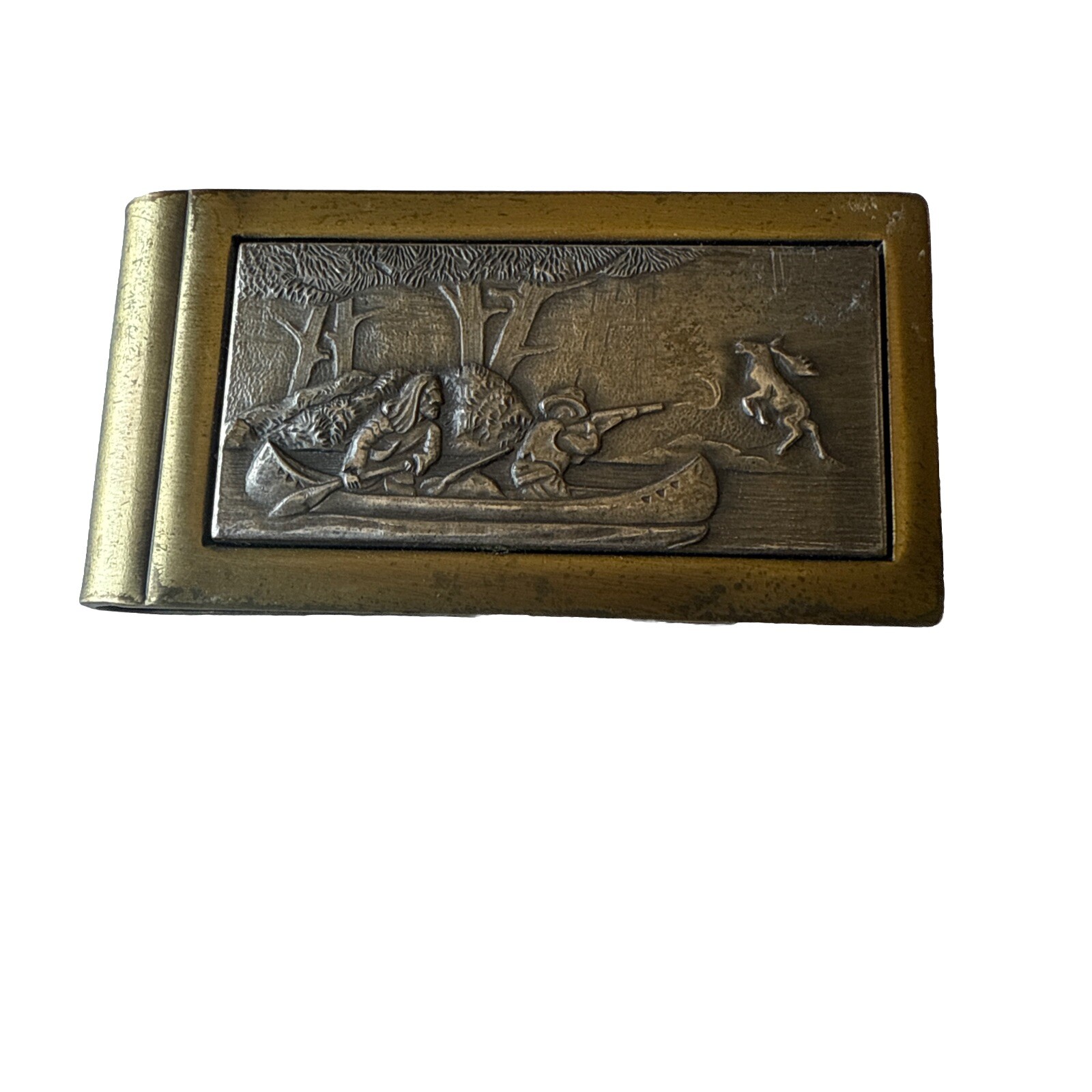Money Clip . With Engraved Letters HC . Vintage-image