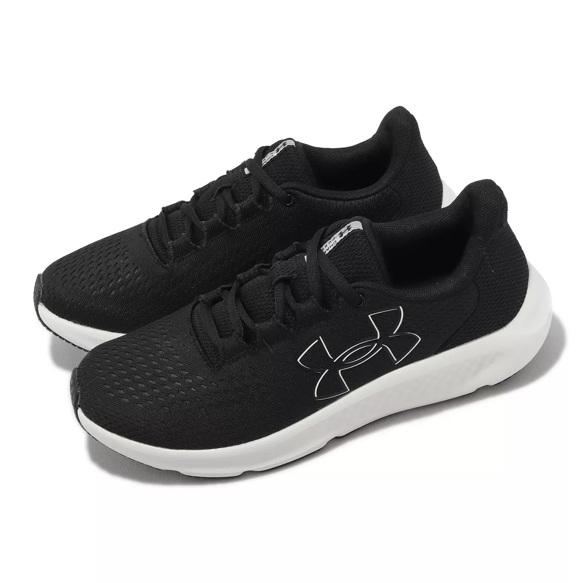 Under Armour Charged Pursuit 3 BL UA Black White Women Running Shoes  3026523-001